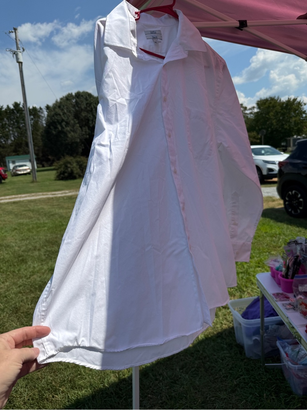 White Button-Front Men’s Dress Shirt
